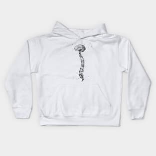 Human Spine with Brain Kids Hoodie